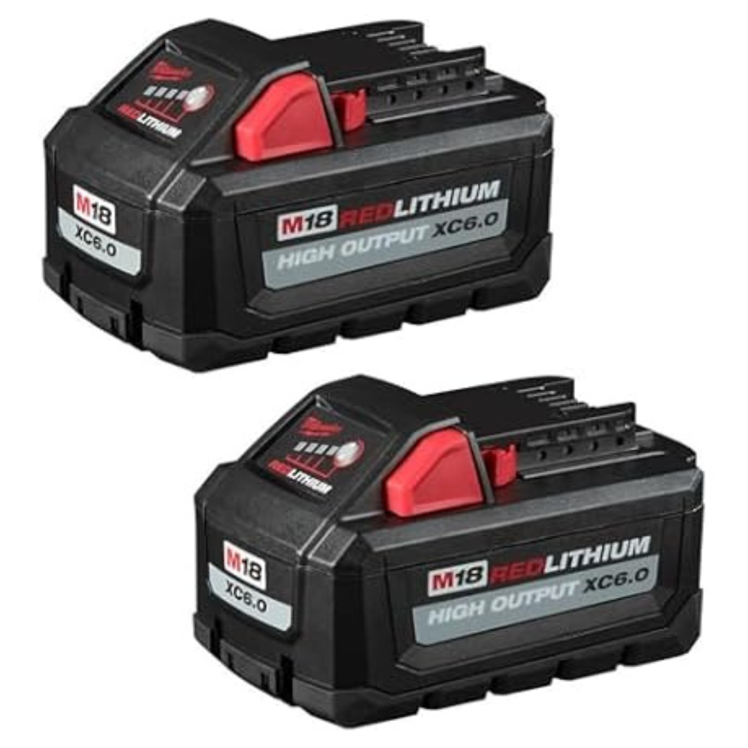 2-Pack Milwaukee M18 RedLithium High Output XC 6.0Ah Battery