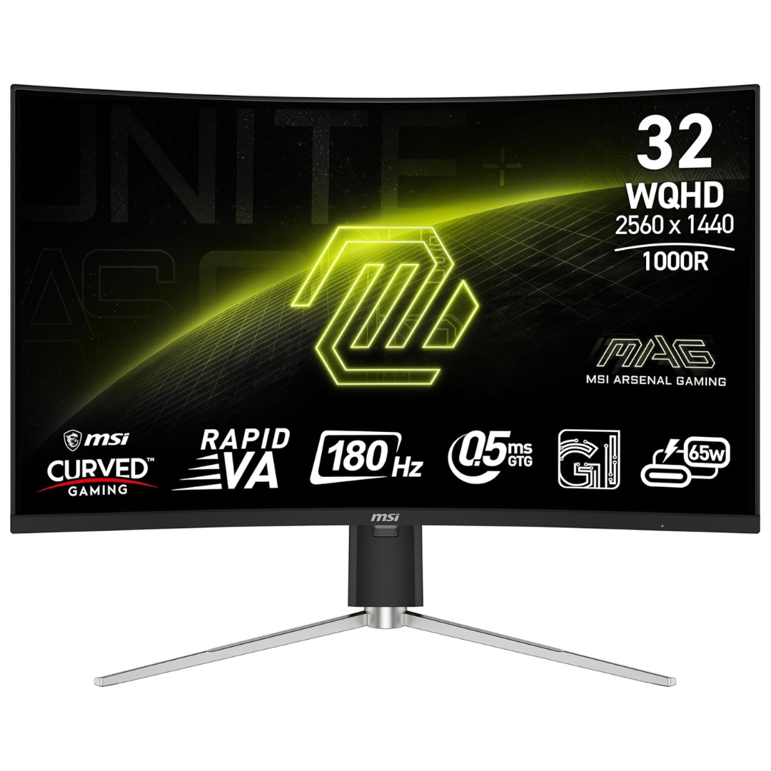 31.5" MSI MAG 325CQRF QD E2 Curved WQHD 180Hz 0.5ms VA Freesync Gaming Monitor