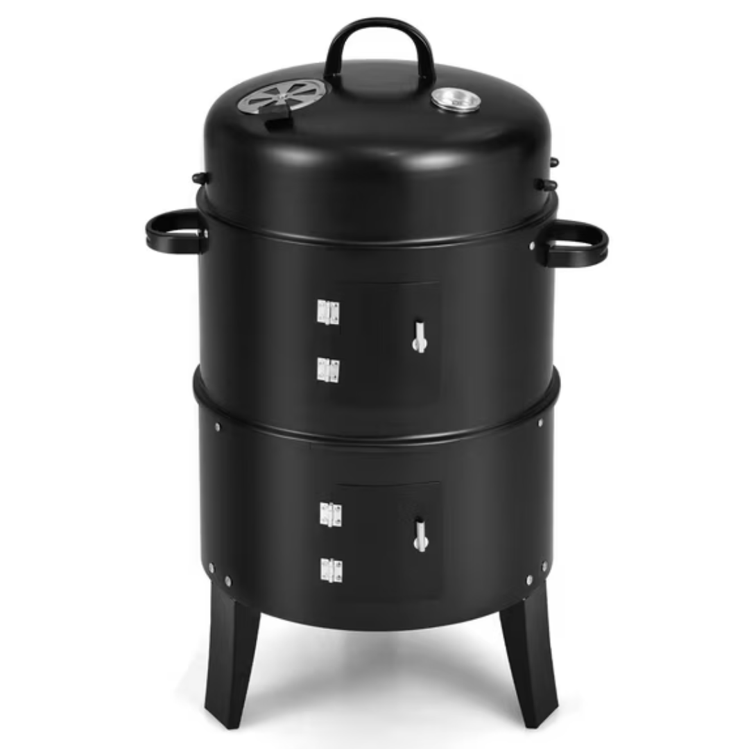 Costway 3-in-1 Vertical Charcoal Smoker Portable BBQ Grill