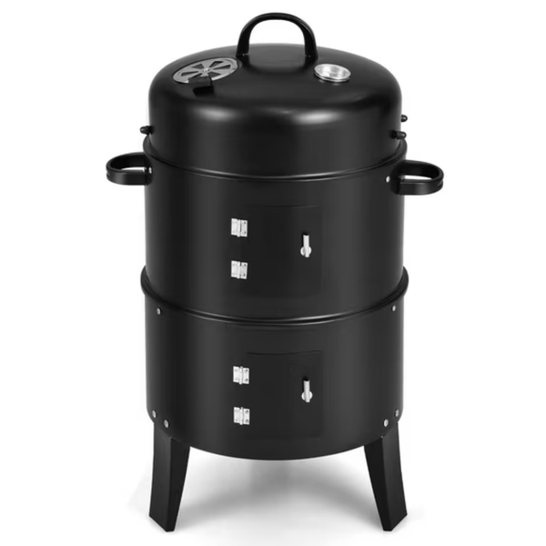 Costway 3-in-1 Vertical Charcoal Smoker Portable BBQ Grill