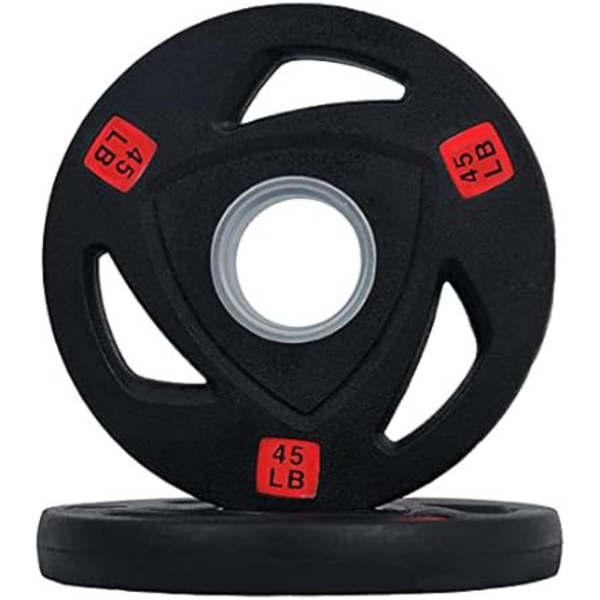 Pair of 45 LB Signature Fitness Olympic 2" Cast Iron Plate Weight Plate