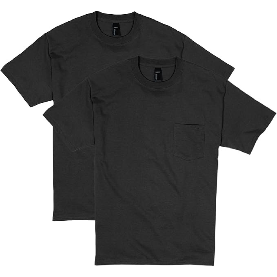 2-Pack Hanes Men's Cotton Short Sleeve Pocket Beefy T-Shirt (Various)