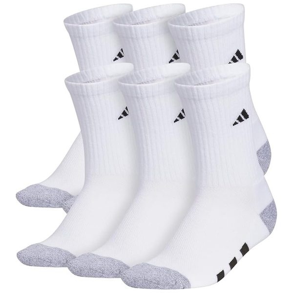 6-Pairs adidas Unisex Kids Cushioned Athletic Crew Socks (Various)
