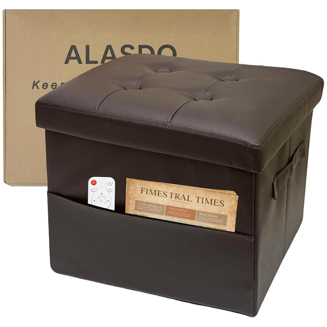 Storage Ottoman Footrest Stool with Hidden Storage