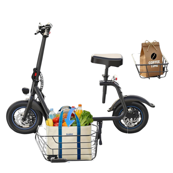 C1S Electric Scooter with Seat and Large Basket