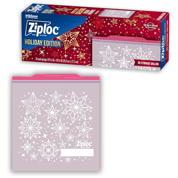 38-Count Ziploc Gallon Food Storage Gallon Bags W/ Grip 'N Seal Technology