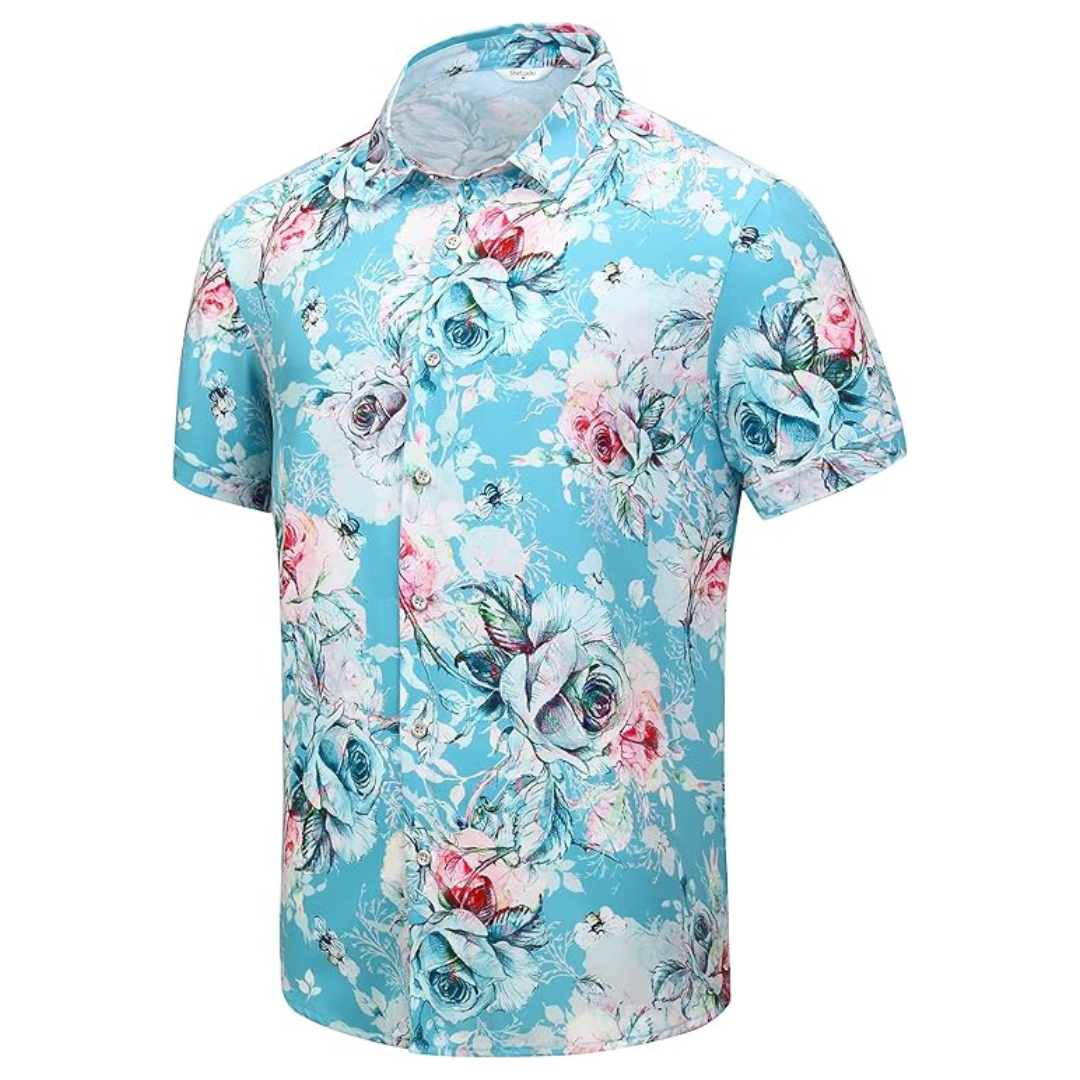 Unisex Short Sleeve Casual Printed Hawaiian Shirt (Various)
