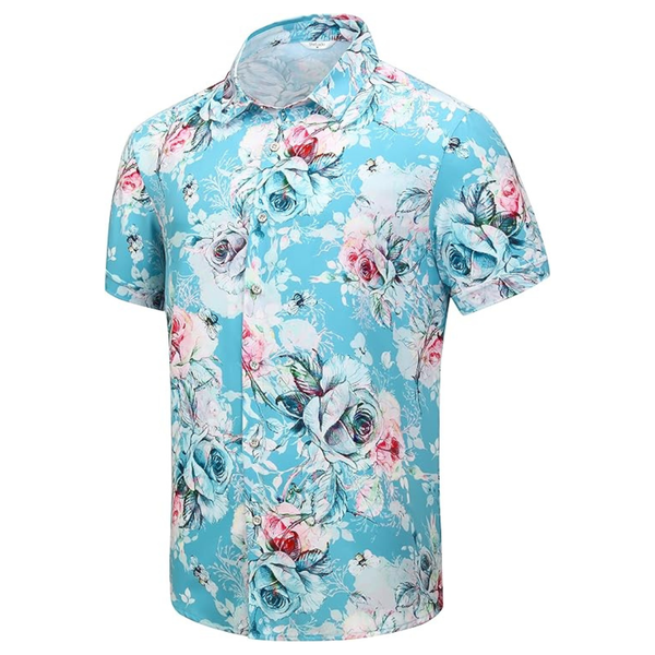Unisex Short Sleeve Casual Printed Hawaiian Shirt (Various)