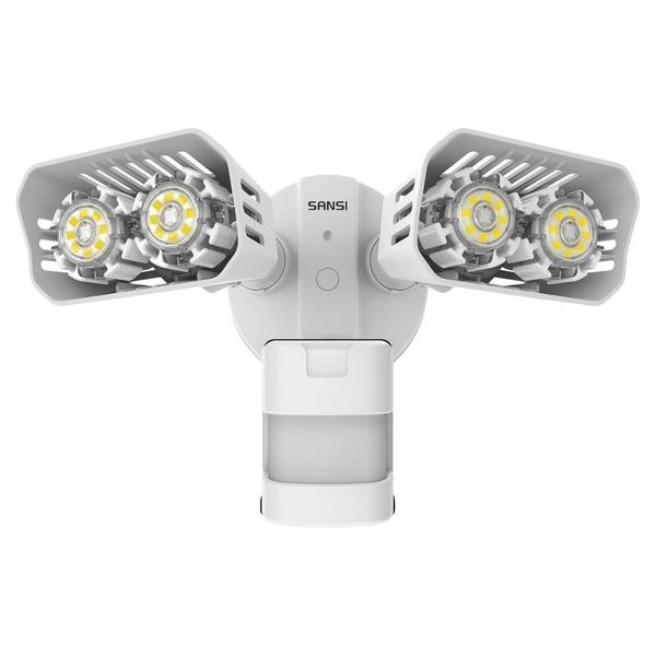 Sansi 18-Watt White Motion Activated Outdoor Integrated LED Flood Light
