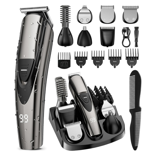 12-In-1 Shpavver Cordless Waterproof Beard Trimmer & Hair Clippers Kit