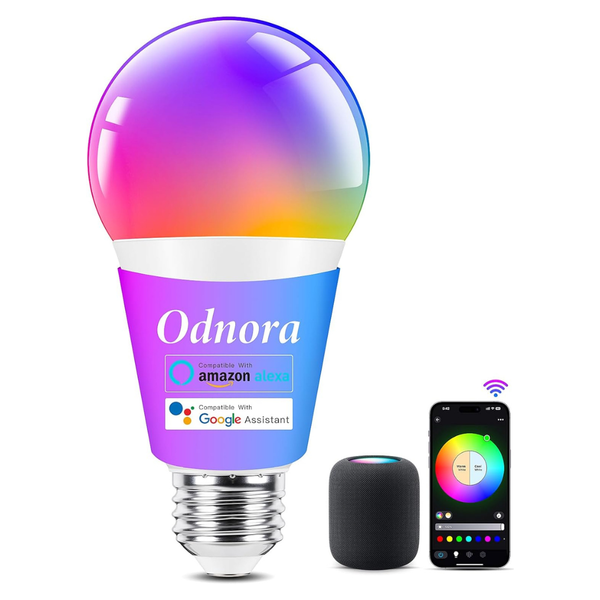Odnora 9W RGBTW LED Smart Light Bulbs w/ Alexa & Google Assistant