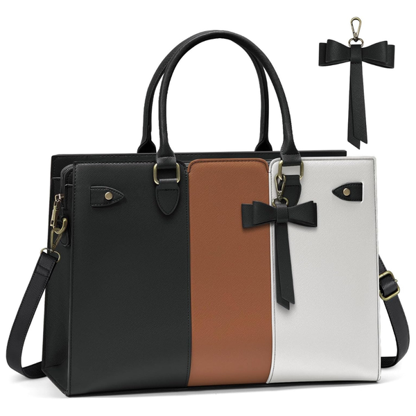 15.6" Waterproof Pu Leather Laptop Tote Bag