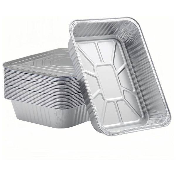 25-Pack Disposable Heavy Duty Aluminum Foil Pans w/ Lids