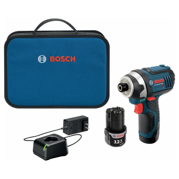 Bosch 12V Max 1/4" Hex Impact Driver Kit w/ Two 2.5Ah Batteries