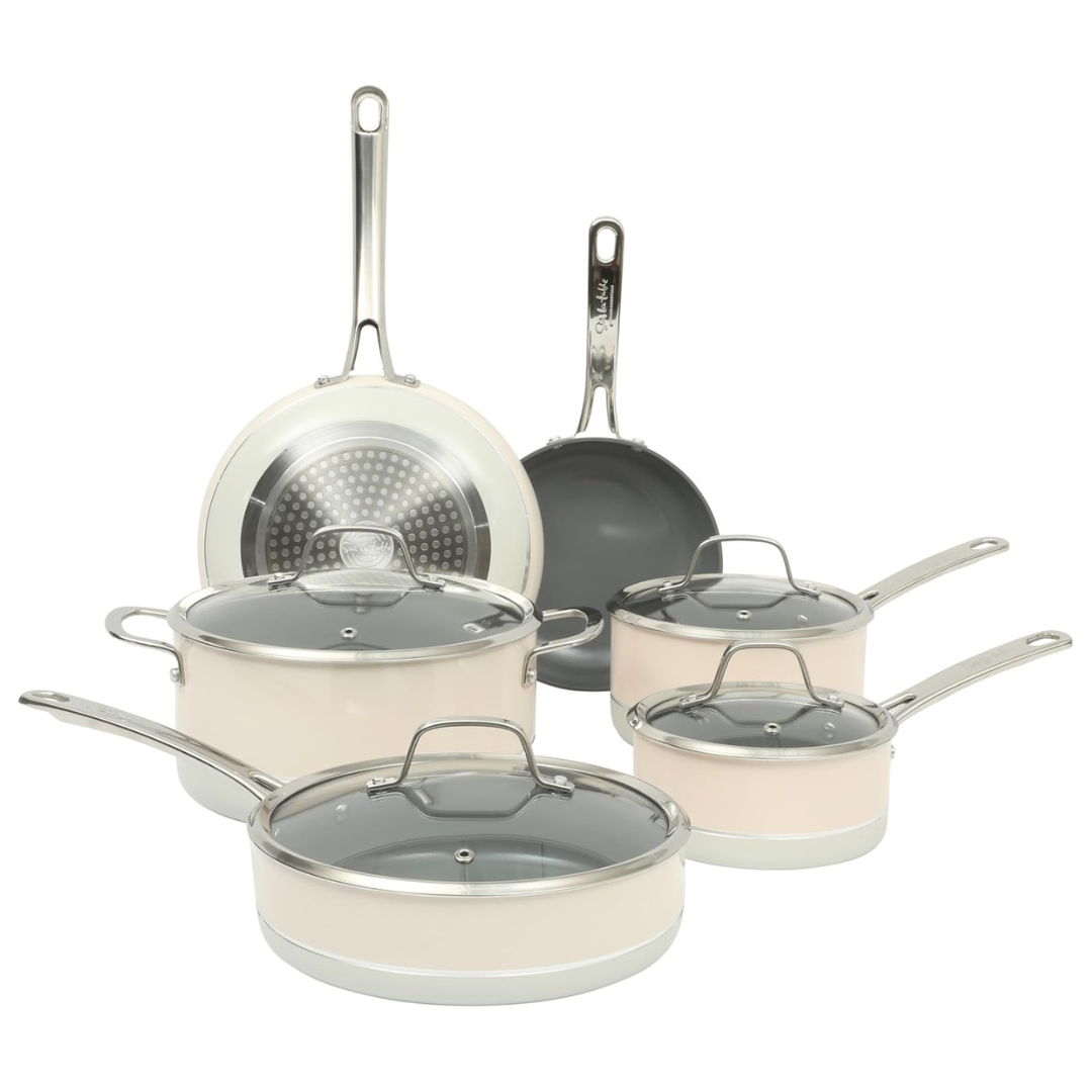 10-Piece Titanium Ceramic Nonstick Cookware Pots And Pans Set