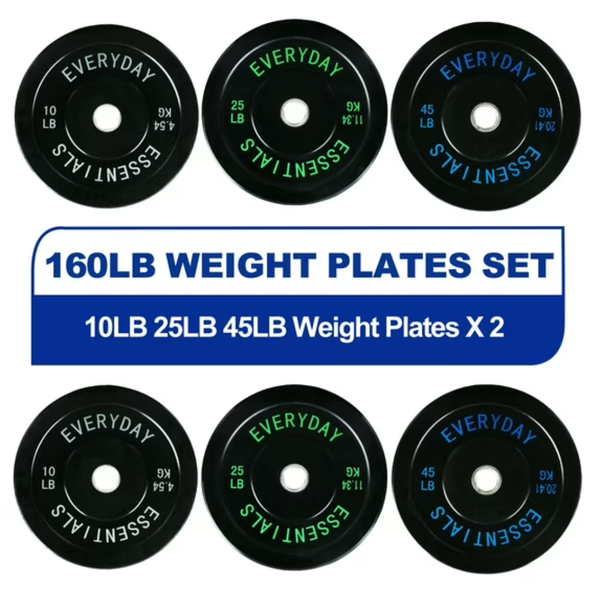 BalanceFrom Olympic Bumper Plate Weight Plate W/ Steel Hub 160 lbs Set