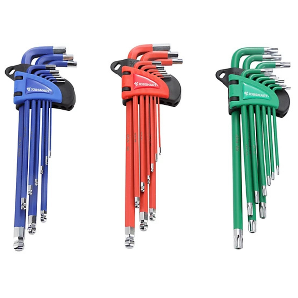 JobSmart 27-Piece SAE/Metric Extra Long Arm Ball Point Hex Key Set