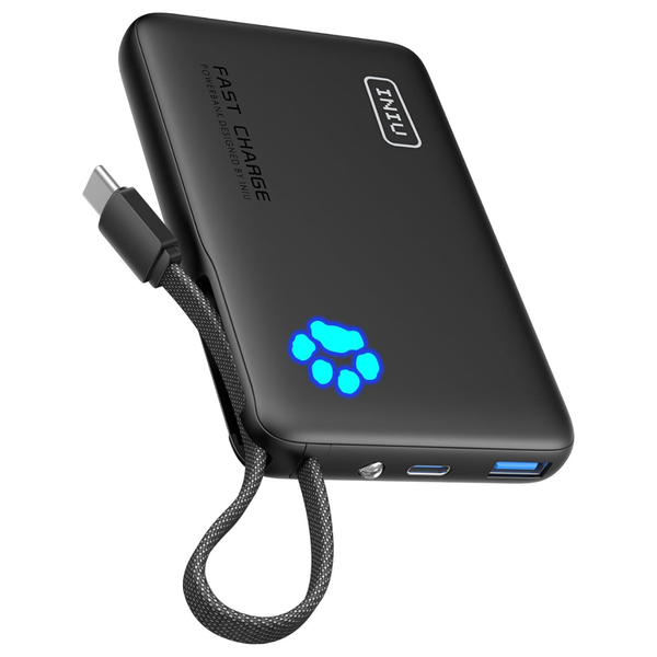 INIU 45W 10000mAh Power Bank W/ Built-in USB C Cable
