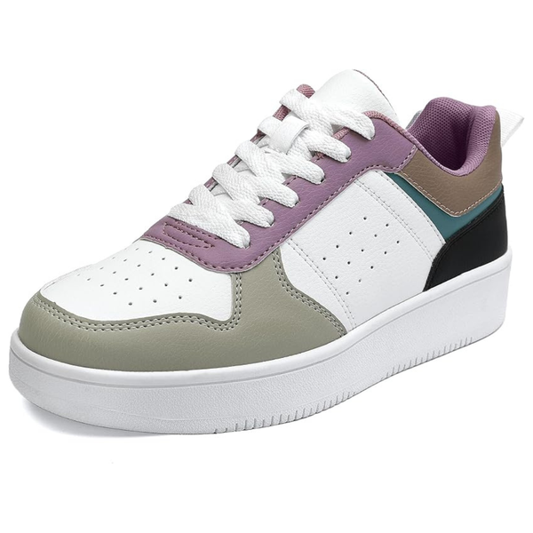 Women's Contrast Lace-Up Fashion Sneakers