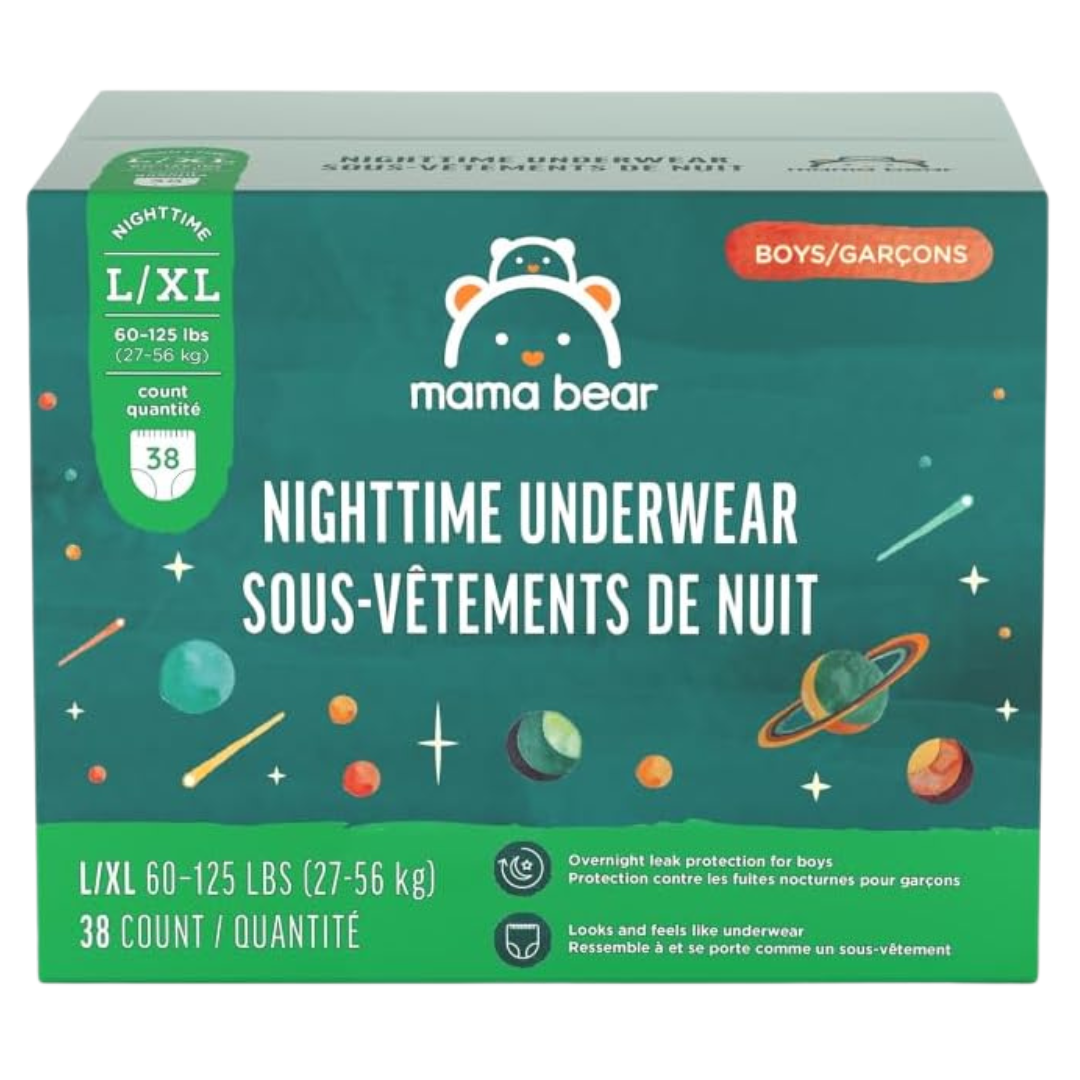 38-Count Mama Bear Boy's Nighttime Bedwetting Underwear