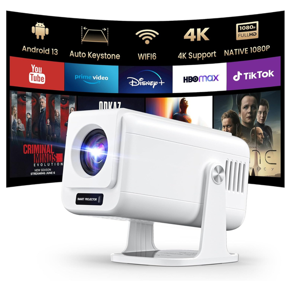 1080P Portable Mini Smart Movie Projector With WiFi & Bluetooth