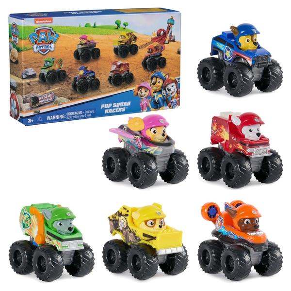 6-Piece Paw Patrol: Rescue Wheels Pup Squad Racers Kids Toys