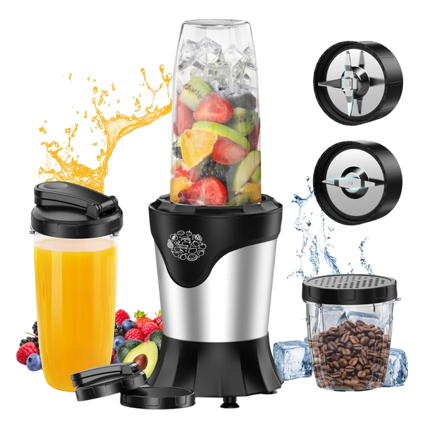 22Oz Suavo 1100W Portable Smoothie Blender W/ Cups & Lids