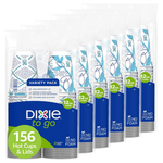 156-Count 12oz Dixie To Go Disposable Paper Coffee Cups With Lids