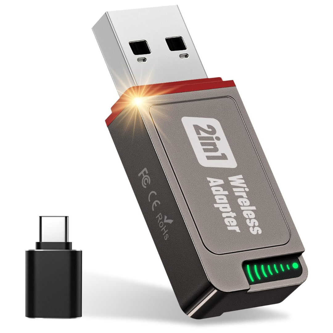 2-In-1 Upgrade Wireless Carplay Adapter For Apple CarPlay & Android Auto