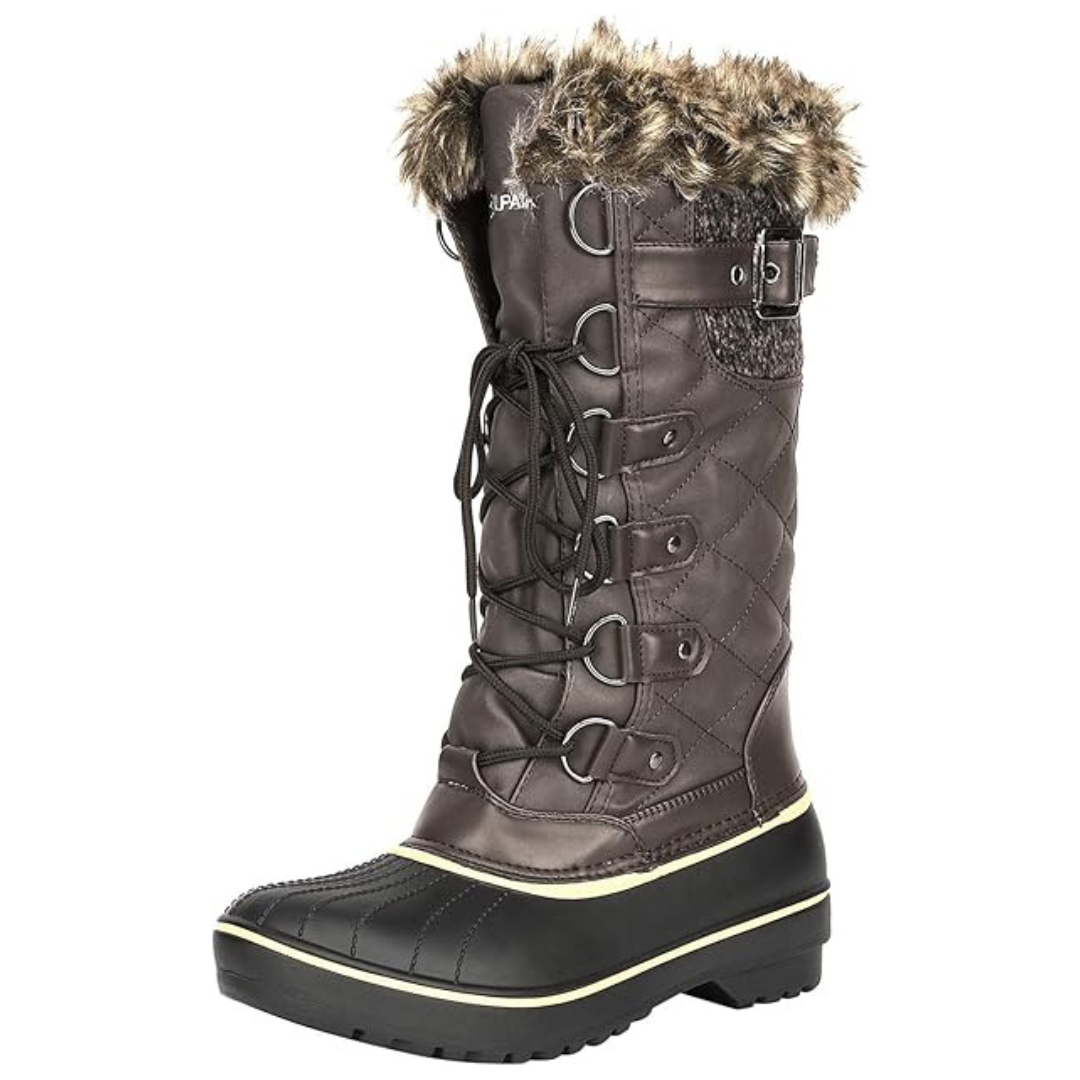 Dream Pairs Women's DP Warm Faux Fur Lined Mid Calf Winter Snow Boots