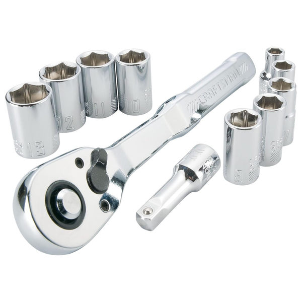 11-Piece Craftsman 1/4 In. drive Metric 6 Point Socket And Ratchet Set