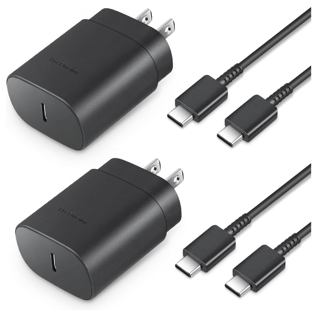 2-Pack 25W Wall Charger Power Adapter With Cable