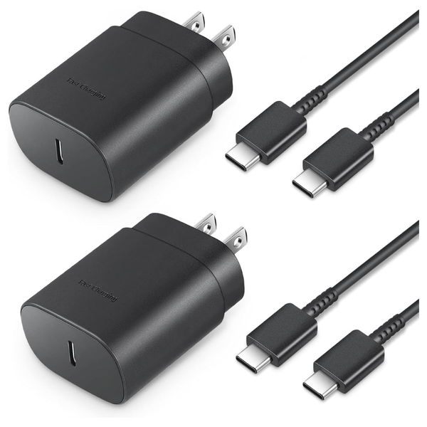 2-Pack 25W Wall Charger Power Adapter With Cable