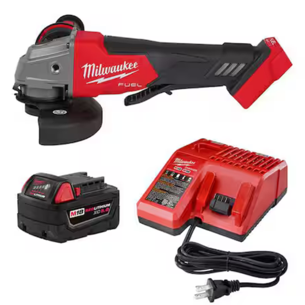 Milwaukee M18 FUEL 18V Li-Ion Brushless Cordless Grinder and Starter Kit
