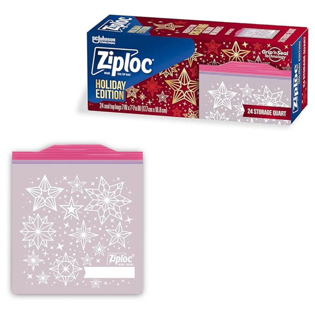 24-Count Quart Food Storage Bags with Grip n Seal Technology