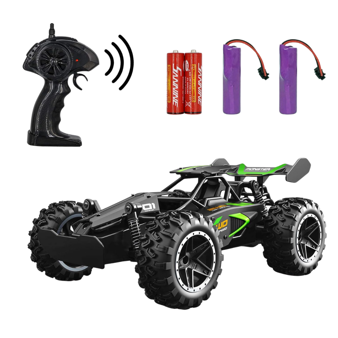 Kids 1:18 2.4Ghz Monster RC Truck Toys (Black Green)