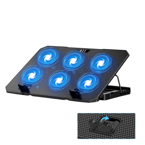 6 Quiet Fans Cooling Pad For 12"-17" Laptops