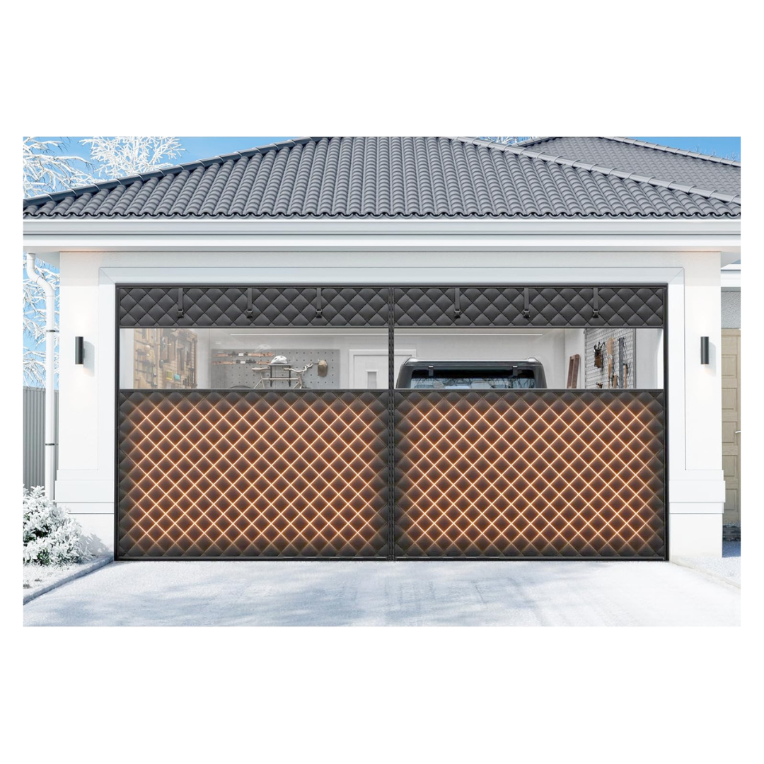 16x7 FT Magnetic Thermal Insulated Garage Door Curtains