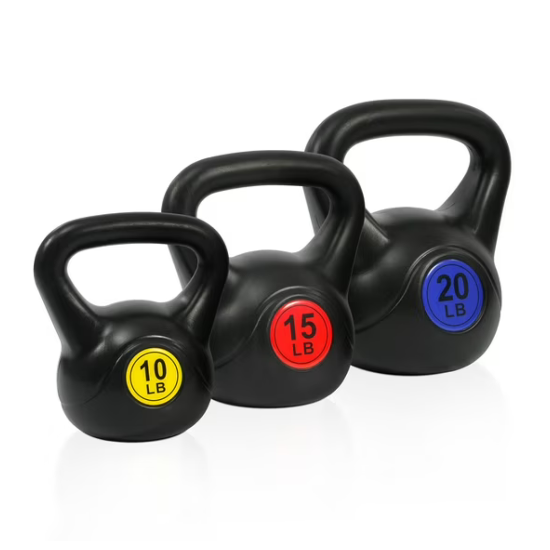 3-Piece BalanceFrom Wide Grip Kettlebell 45-Lbs Weight Set (10/15/20 Lbs)