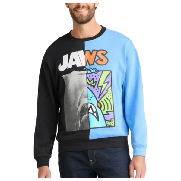 Jaws Men's and Big Men's Combo Fleece Crewneck Sweatshirt