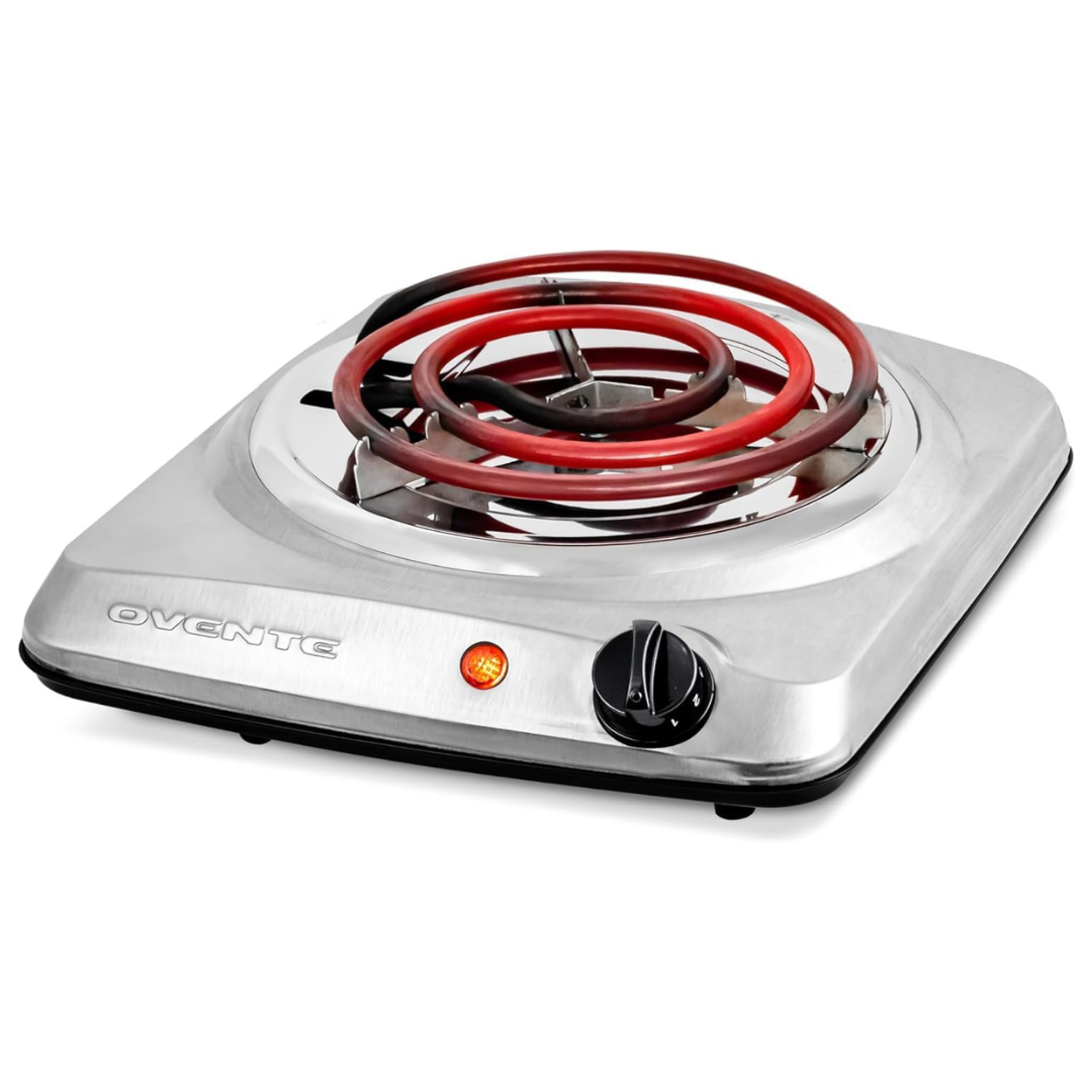 Ovente 1000W Portable Electric Single Burner Cooktop