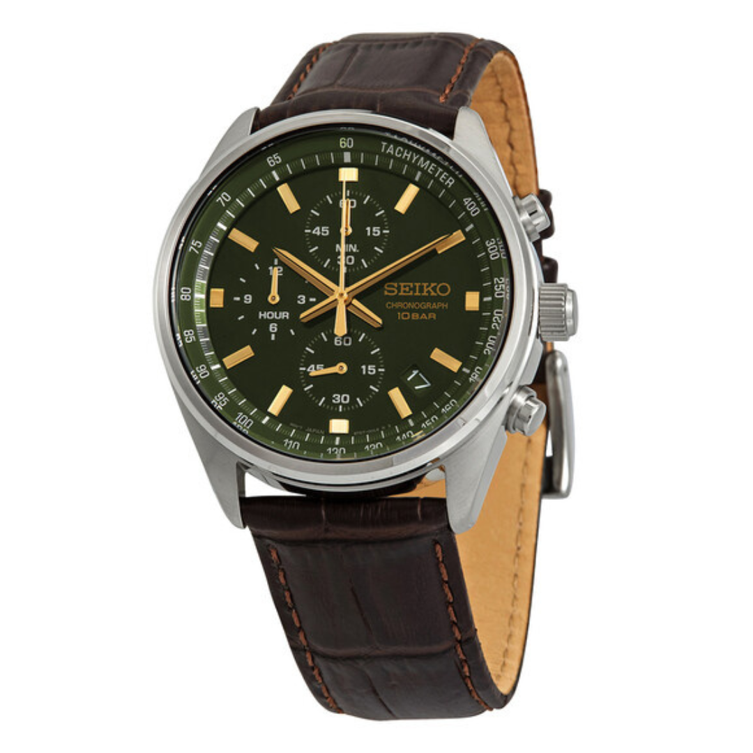 Seiko Chronograph Quartz Green Dial Men's Watch