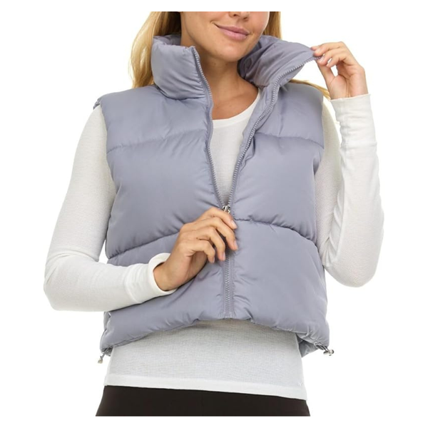 Steve Madden Women's Sleeveless Cropped Puffer Vest