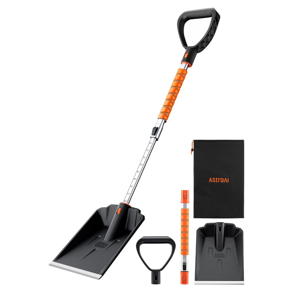 AstroAI 44.5" Adjustable Aluminum Shaft Snow Shovel (Weighs 1.75lb)