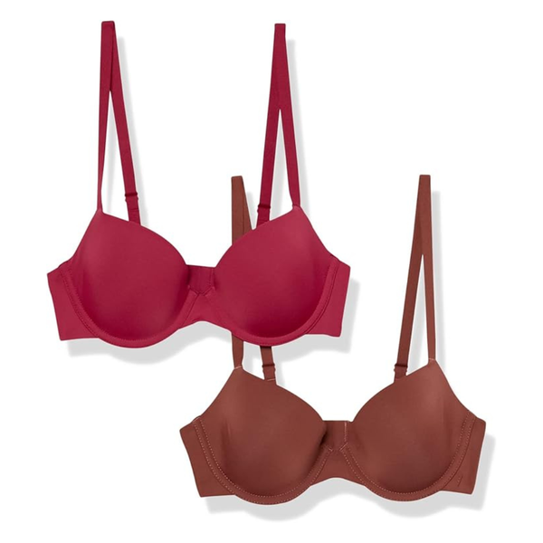 2-Pack Amazon Essentials Womens Demi Cup Cotton Bra (Various)
