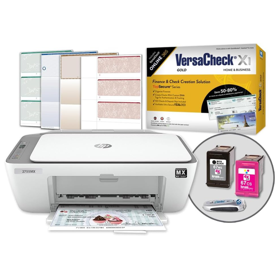 VersaCheck HP Deskjet 2755 MX MICR All-in-One Printing Software Bundle