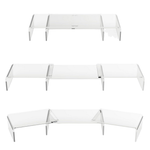 3 Shelves Adjustable Clear Acrylic Dual Monitor Stand Riser