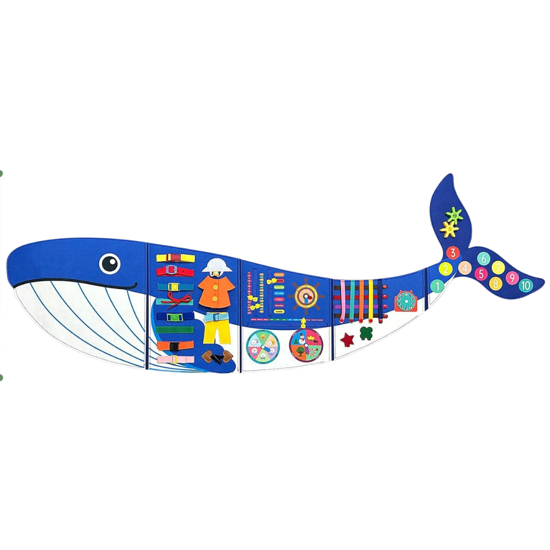Rivibou Whale Montessori Toddler Busy Board
