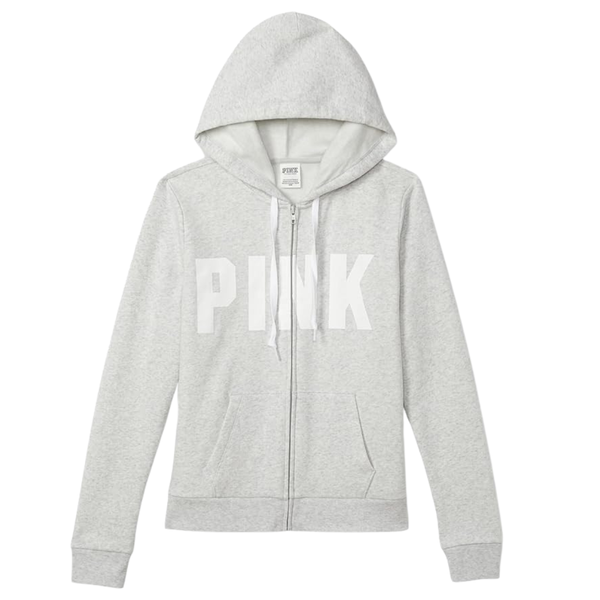 Victoria's Secret Women's PINK Logo Full Zip-up Sweatshirt (2 Colors)