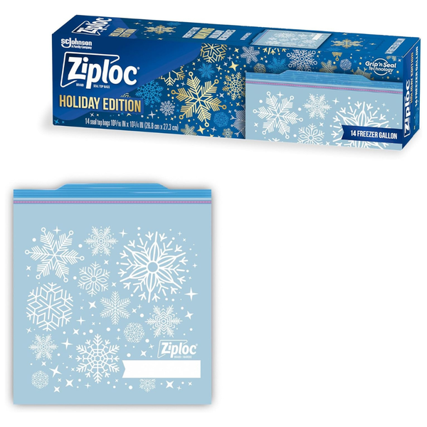 14-Count Ziploc Gallon Food Storage Freezer Bags